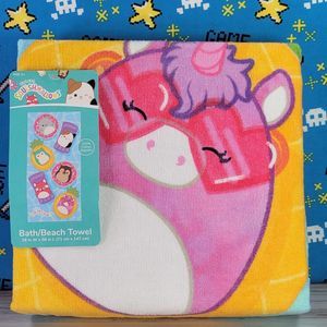 Squishmallow Cotton Bath / Beach 28" W x 58" L UltraSoft Towel NWT